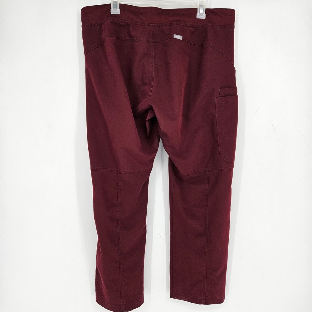 Figs Scrub Pants Womens Extra Large Petite Kade Cargo Pockets Medical Burgundy - Picture 4 of 9